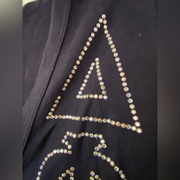 Navy Blue American Apparel Button Down Cardigan Delta Phi Epsilon Sorority - Picture 3 of 8